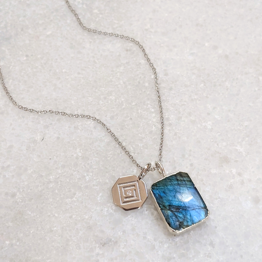 sterling silver labradorite pendant necklace 