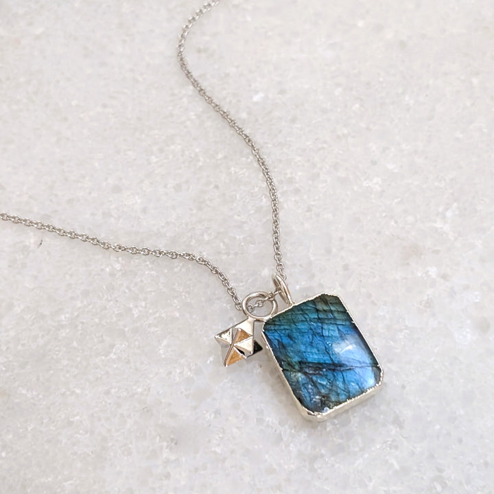 sterling silver labradorite pendant necklace 