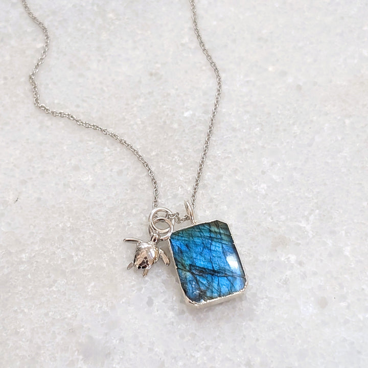 sterling silver labradorite pendant necklace 