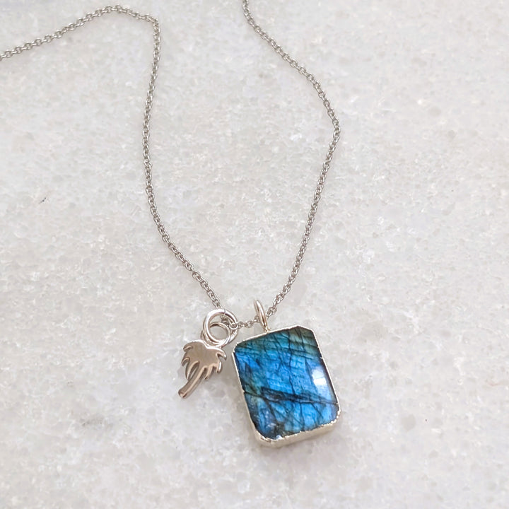 sterling silver labradorite pendant necklace 