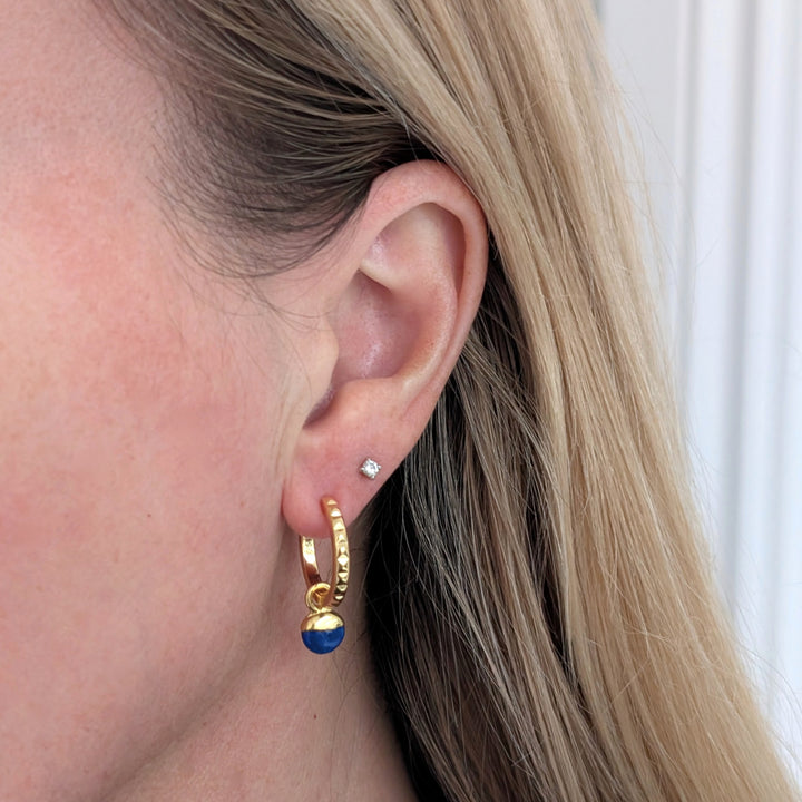 gold plated sterling silver lapis lazuli September birthstone earrings 