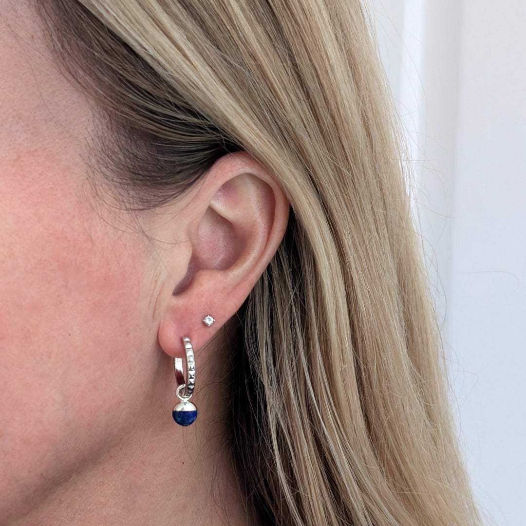 sterling silver lapis lazuli September birthstone earrings