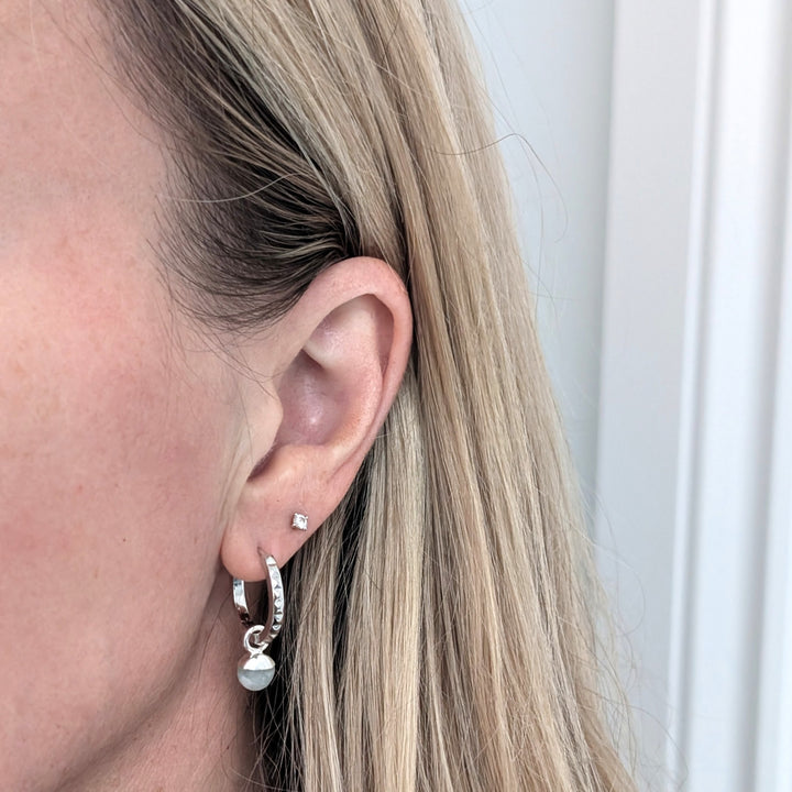 sterling silver moonstone June birthstone earrings 