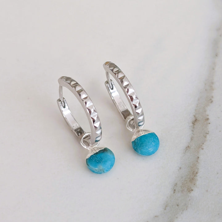 sterling silver turquoise December birthstone earrings
