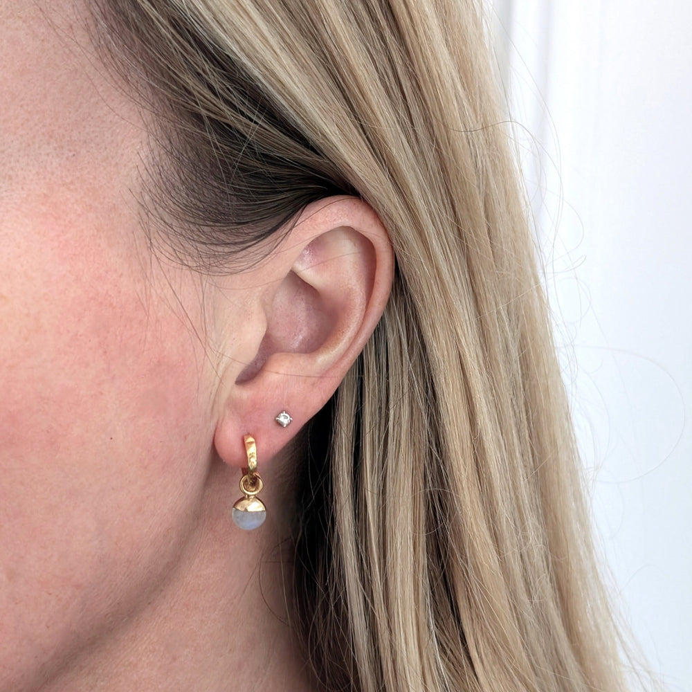 gold moonstone June birthstone earrings