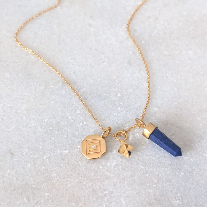 The Trio Star Point Lapis Lazuli Necklace