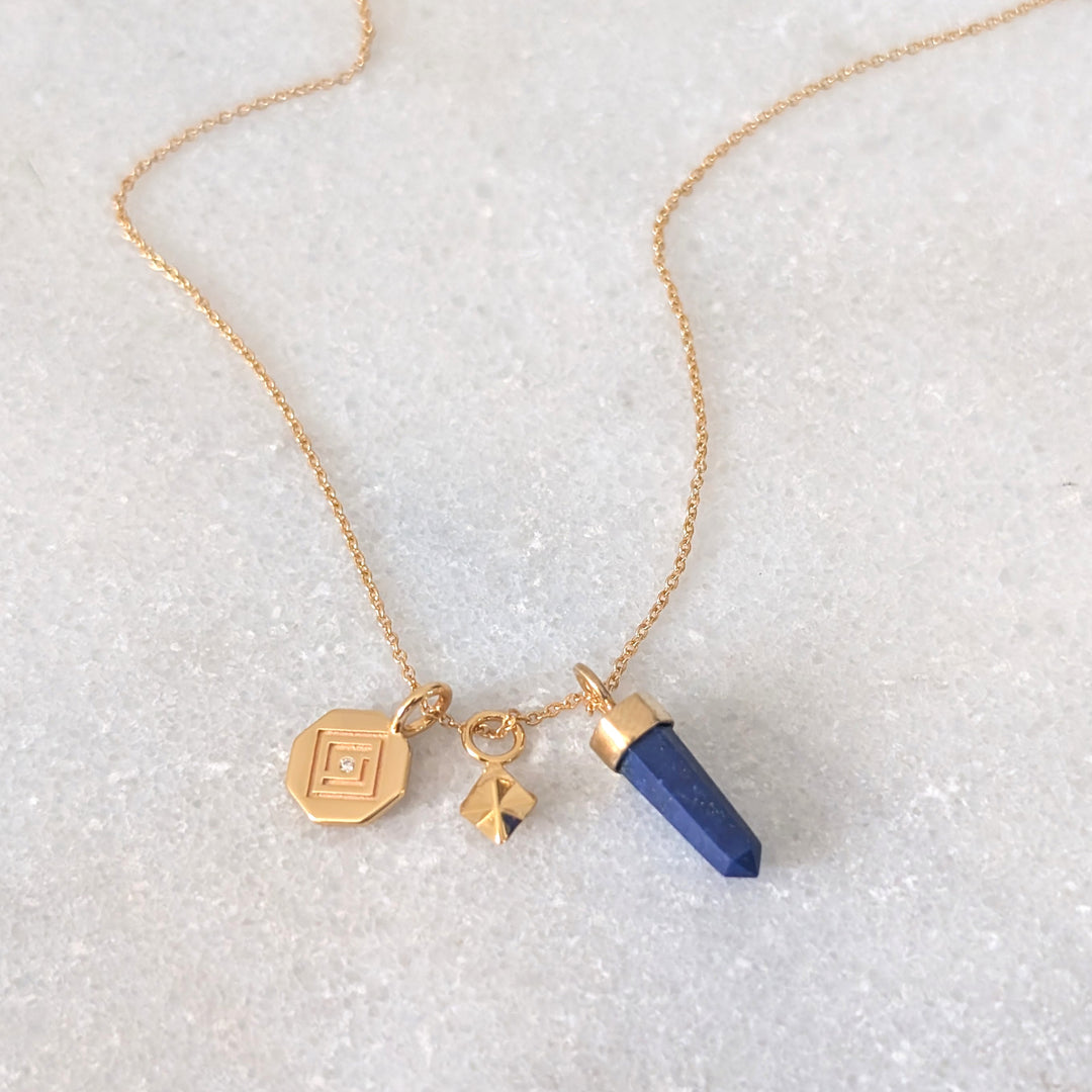 The Trio Star Point Lapis Lazuli Necklace