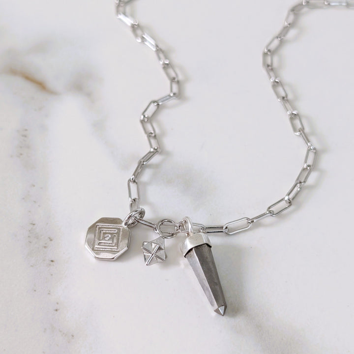 The Trio Star Point Pyrite Necklace