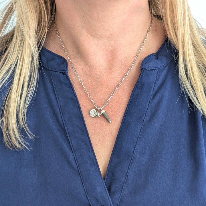 The Trio Star Point Pyrite Necklace