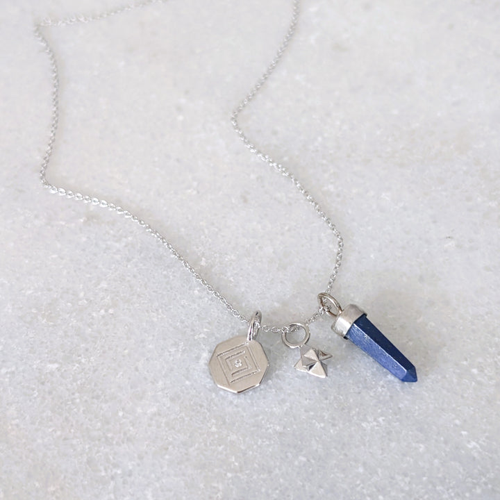 The Trio Star Point Lapis Lazuli Necklace