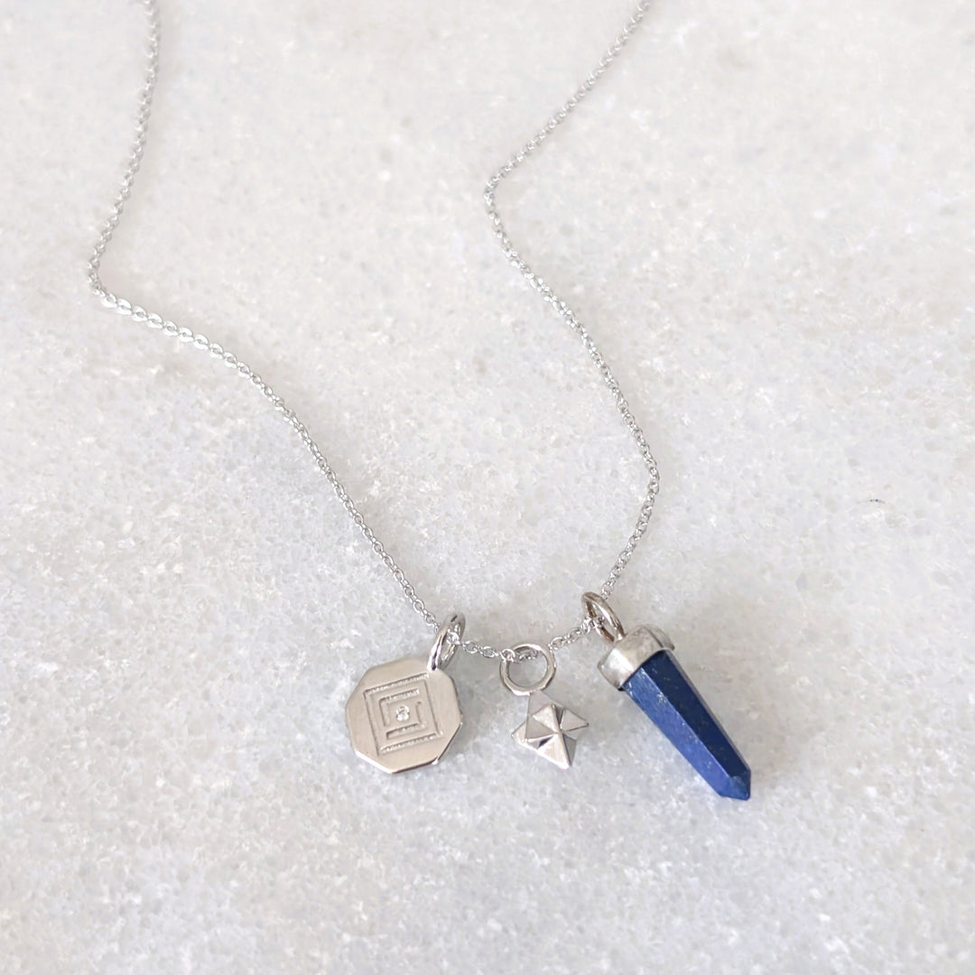 The Trio Star Point Lapis Lazuli Necklace