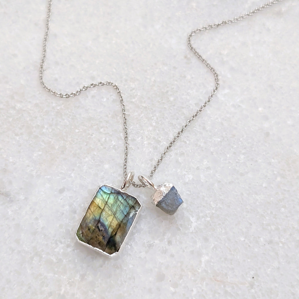 sterling silver labradorite pendant necklace 