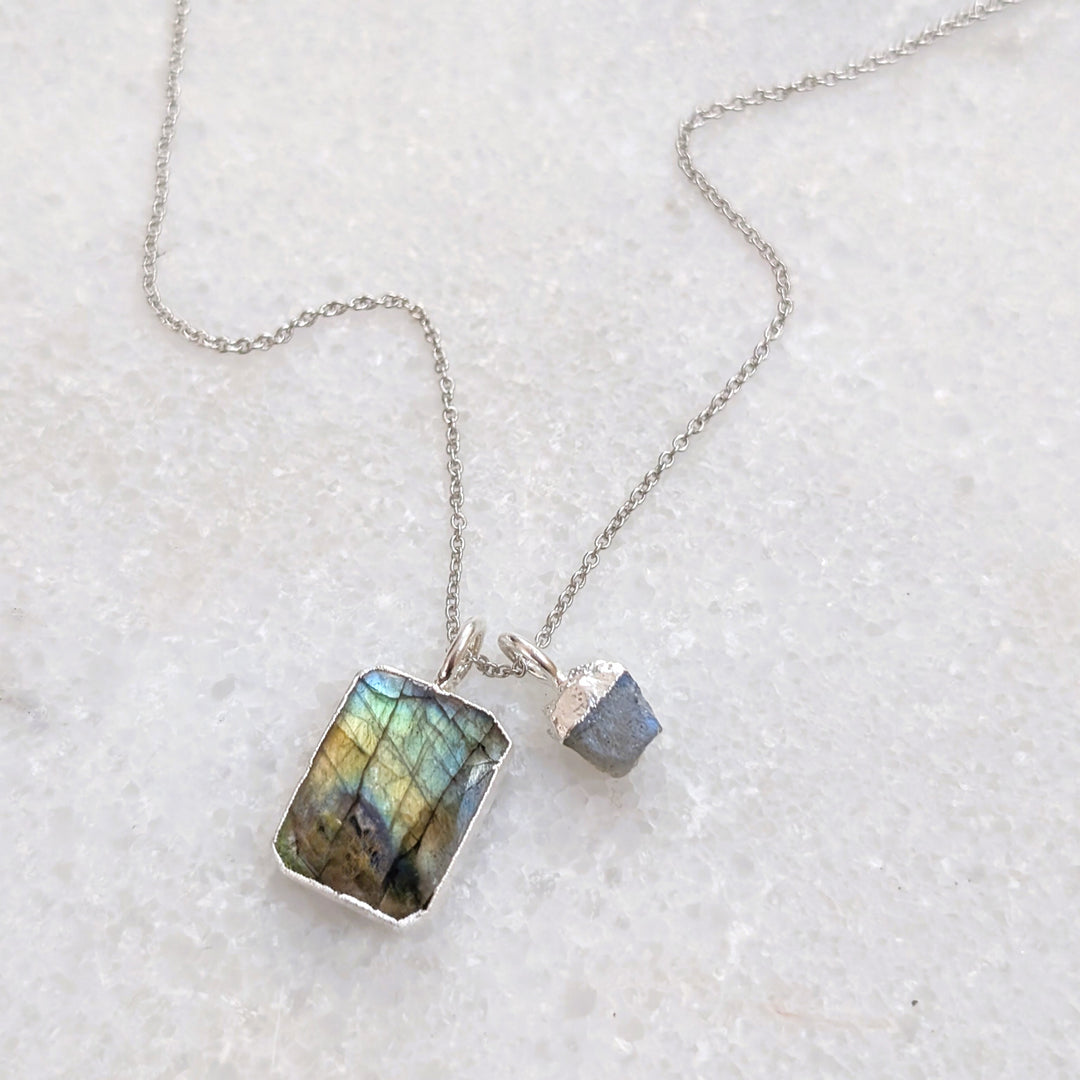 sterling silver labradorite pendant necklace 