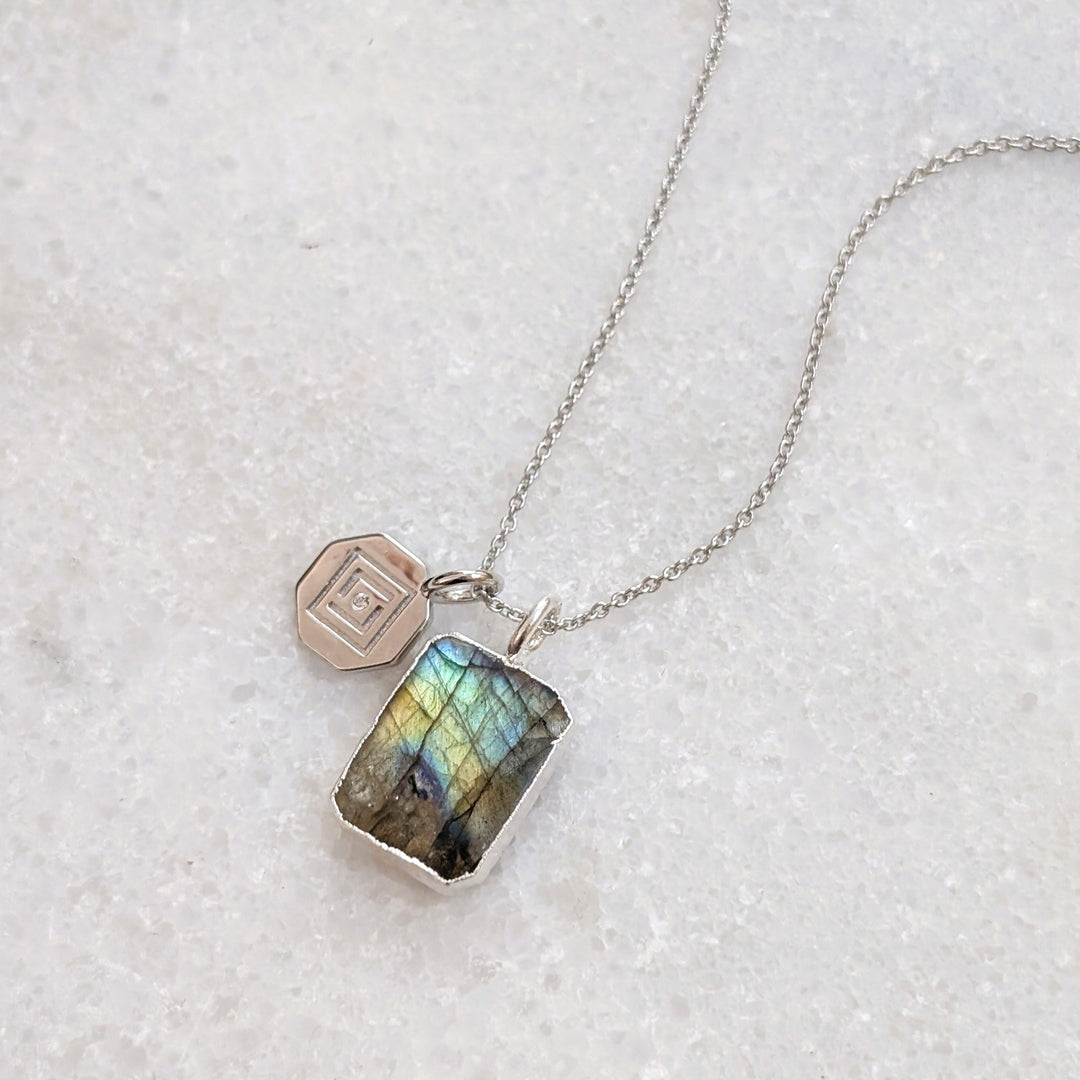 sterling silver labradorite pendant necklace 