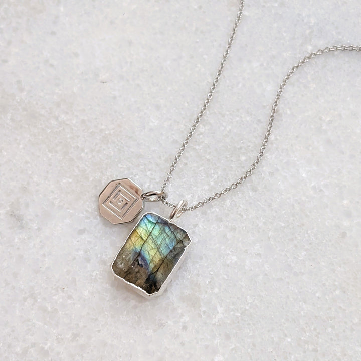 sterling silver labradorite pendant necklace 