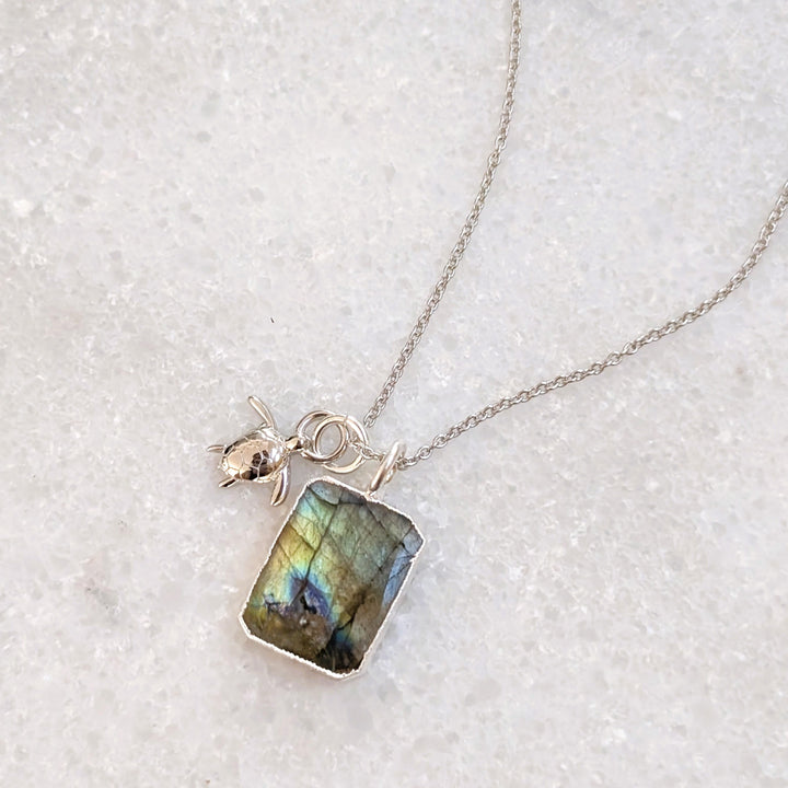 sterling silver labradorite pendant necklace 
