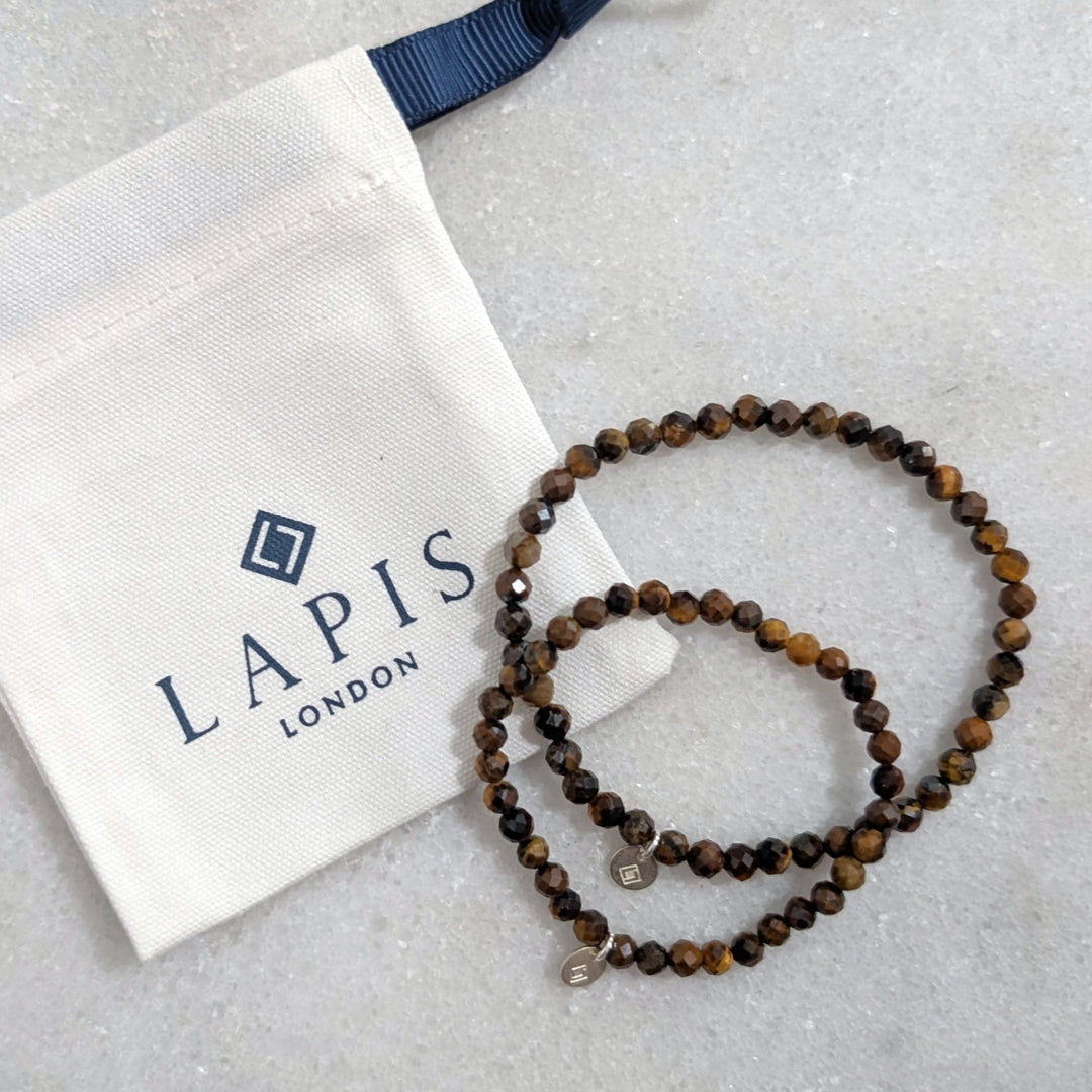 tiger's eye mummy and me gemstone bracelet set
