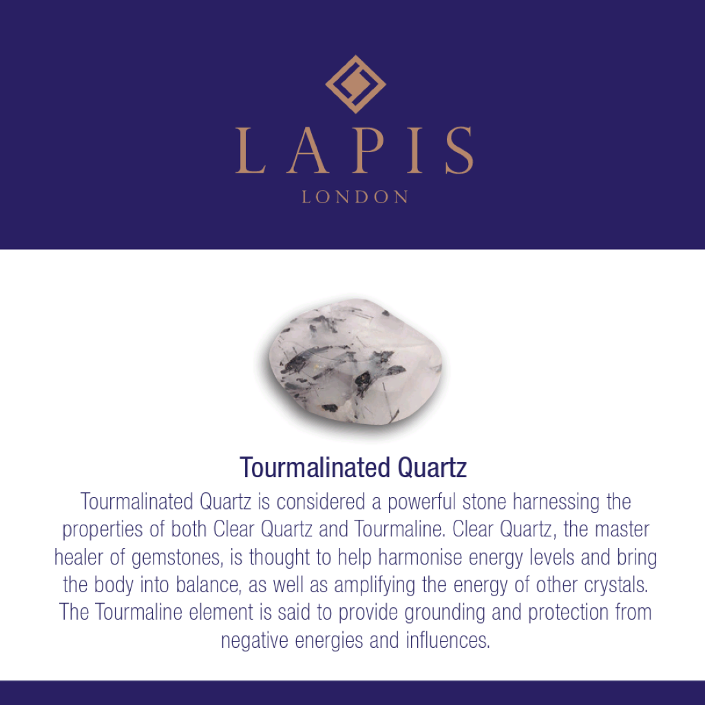 The En Pointe Tourmalinated Quartz Gemstone Hoop Earrings – Gold Plated