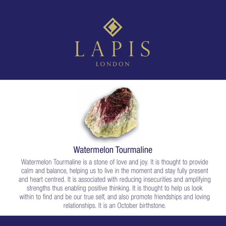 Lapis London watermelon tourmaline gemstone meaning card