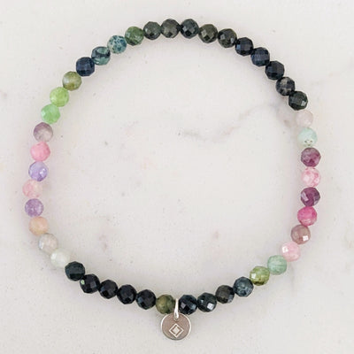 watermelon tourmaline gemstone bracelet 