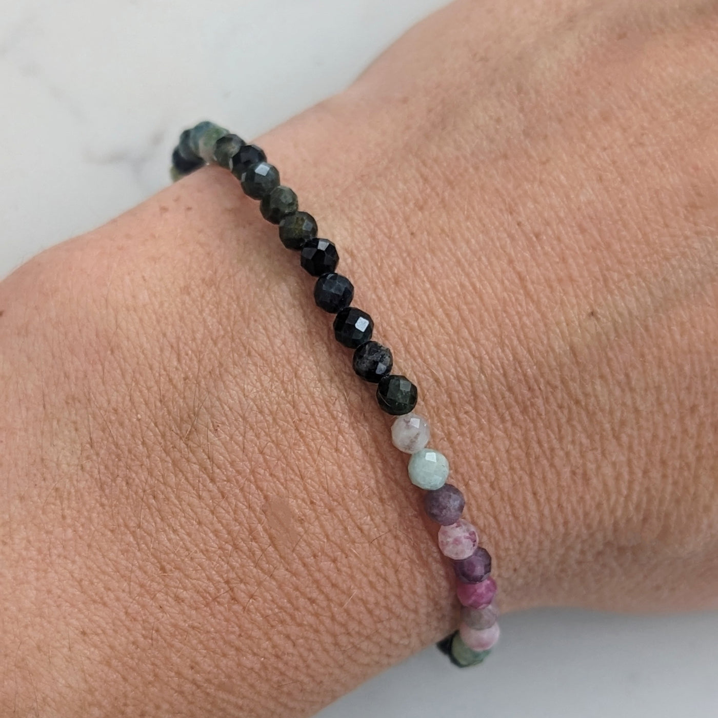 watermelon tourmaline gemstone bracelet