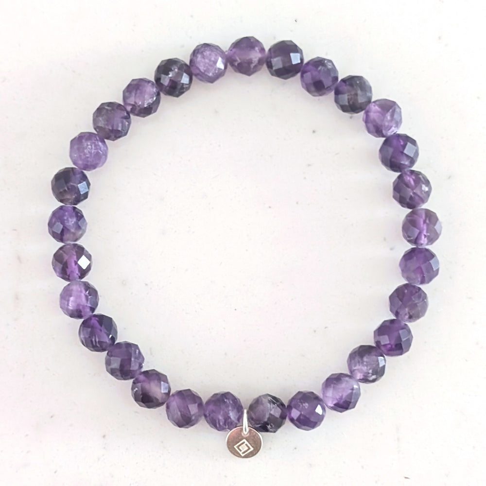 6mm bead amethyst gemstone bracelet 