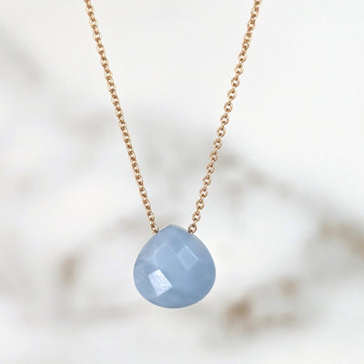 blue opal October birthstone necklace