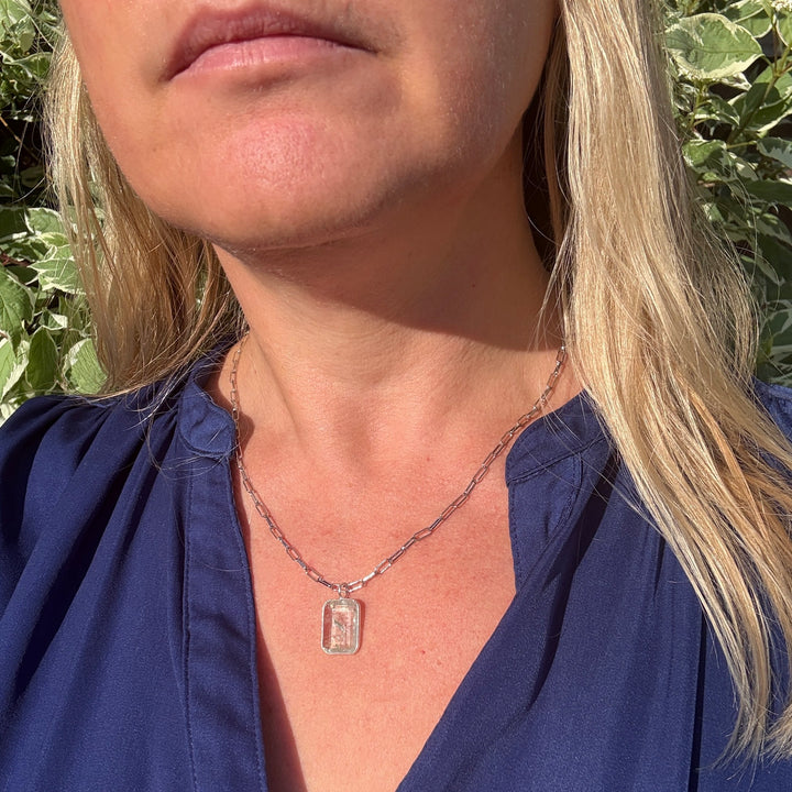 The Faceted Rectangle Blue Topaz Necklace