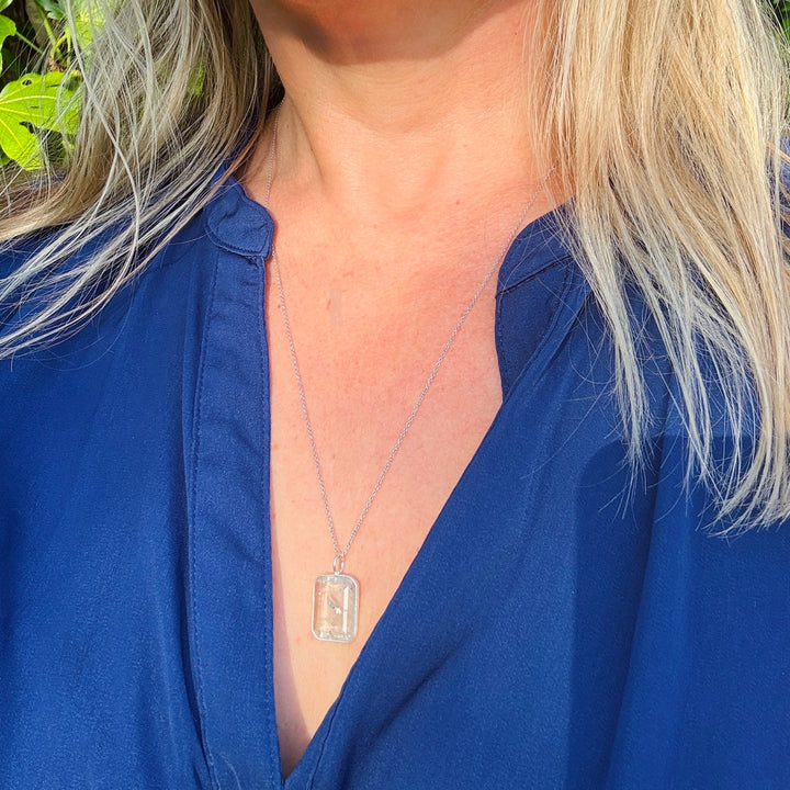 The Faceted Rectangle Blue Topaz Necklace