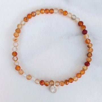 Carnelian Gemstone Bracelet – 4mm Faceted