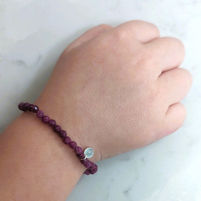 children's ruby birthstone bracelet