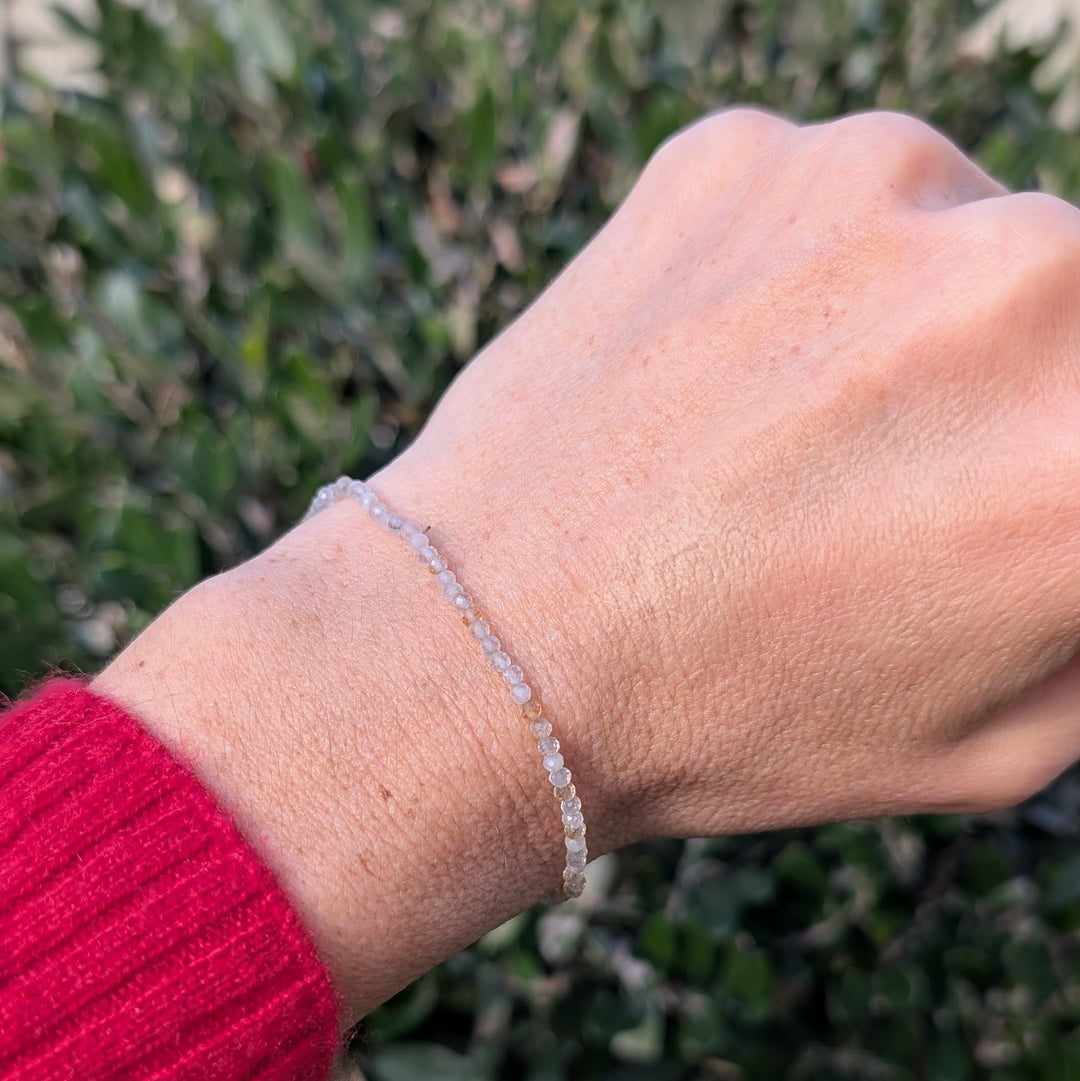 citrine 2mm faceted bead gemstone bracelet 