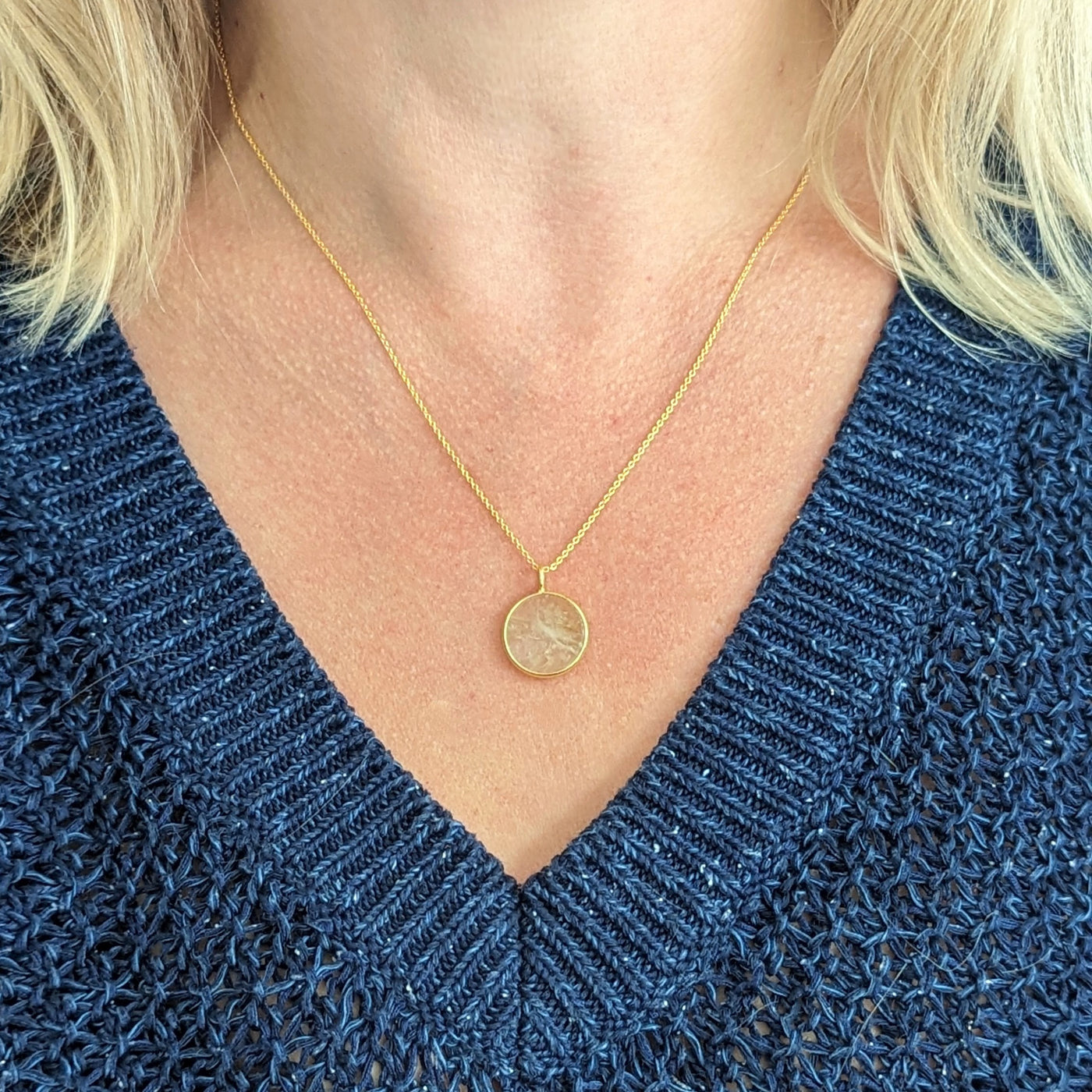 gold citrine November birthstone necklace