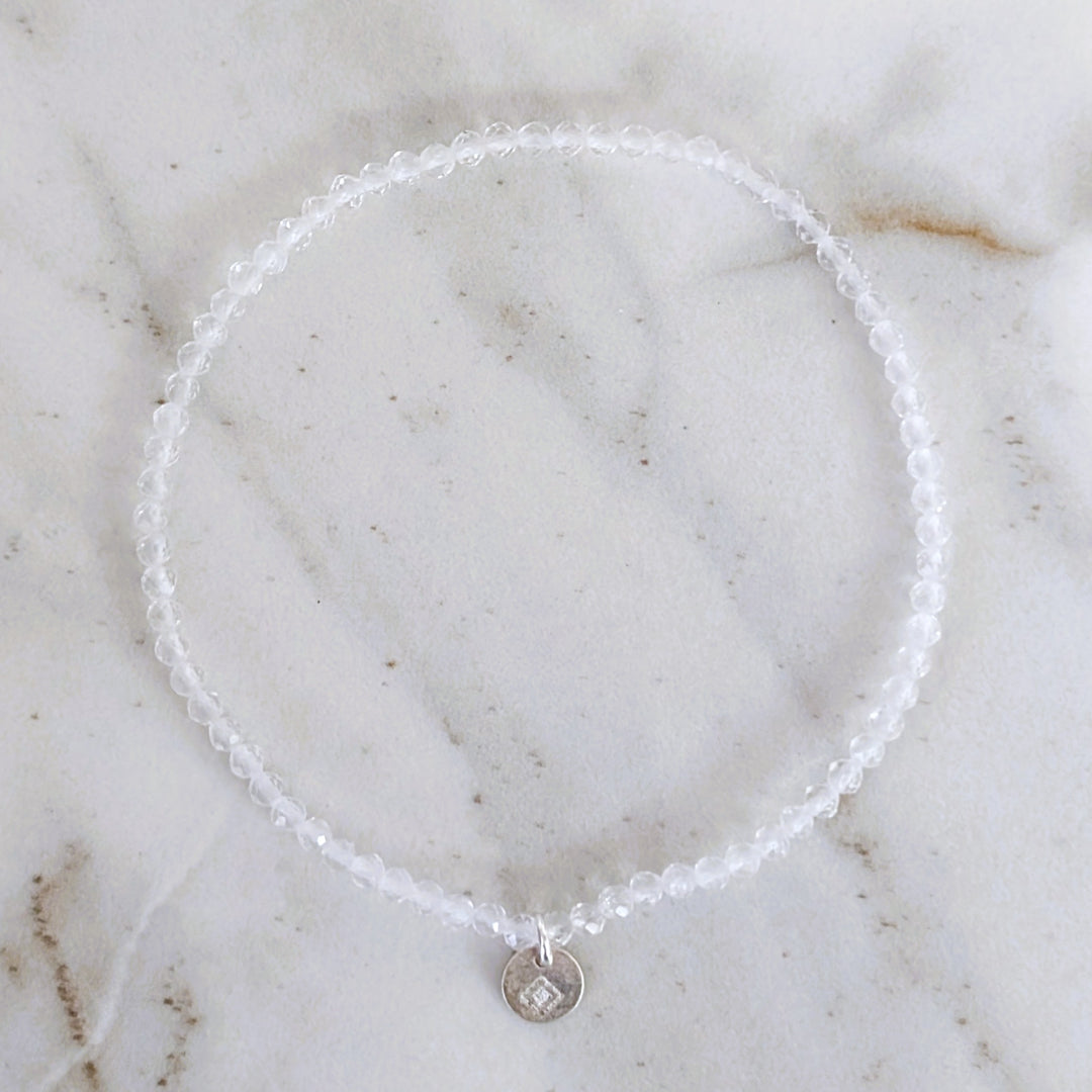 clear quartz 2mm gemstone bracelet 