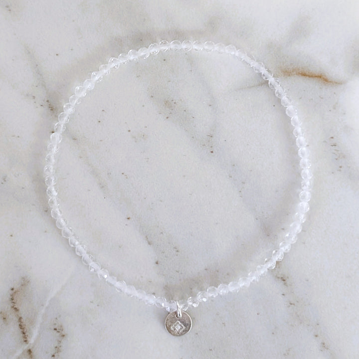 clear quartz 2mm gemstone bracelet 