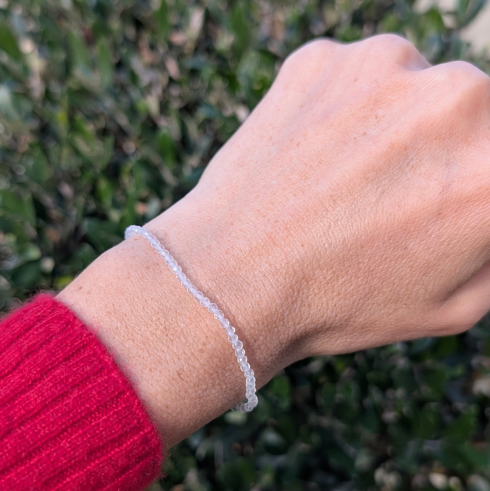 clear quartz 2mm gemstone bracelet 