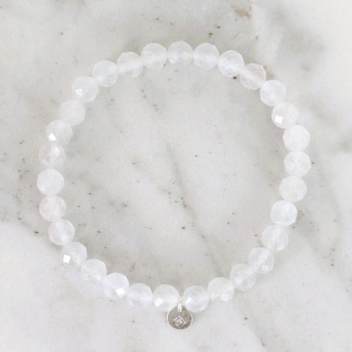 clear quartz 6mm beaded gemstone bracelet