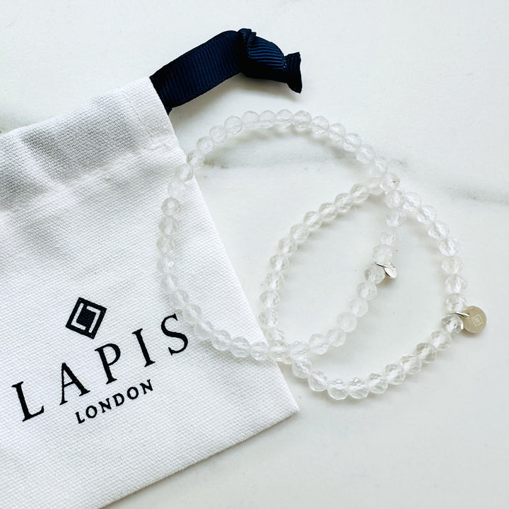 clear quartz Mummy & Me gemstone bracelet set