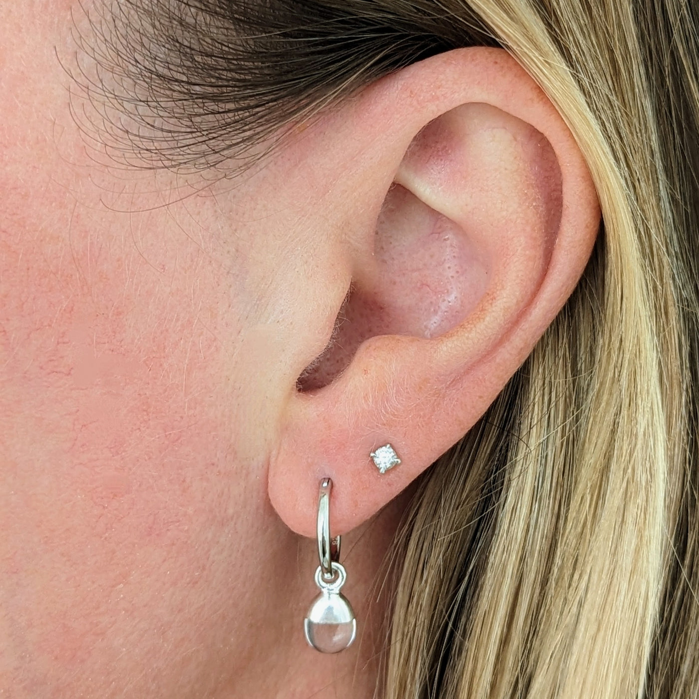 Clear Quartz/Herkimer Diamond April Birthstone Earrings, Strength & Harmony