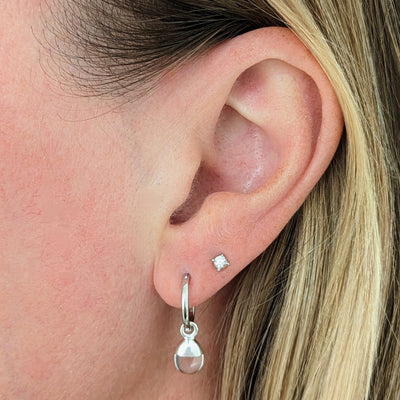 april birthstone clear quartz earrings