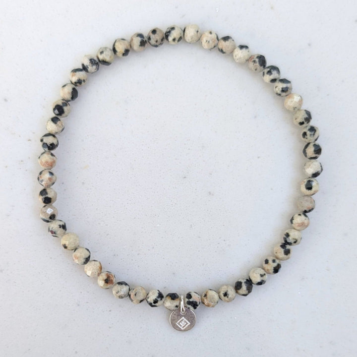 dalmatian jasper gemstone bracelet