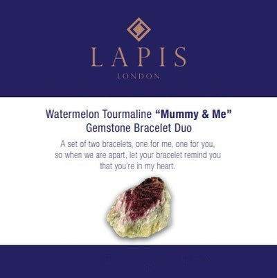 Watermelon Tourmaline "Mummy & Me" Gemstone Bracelet Set