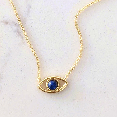 gold vermeil evil eye necklace