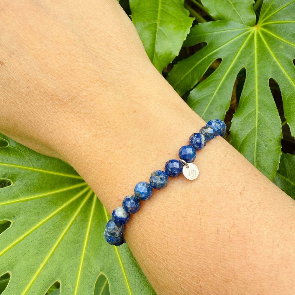 6mm bead lapis lazuli gemstone bracelet 