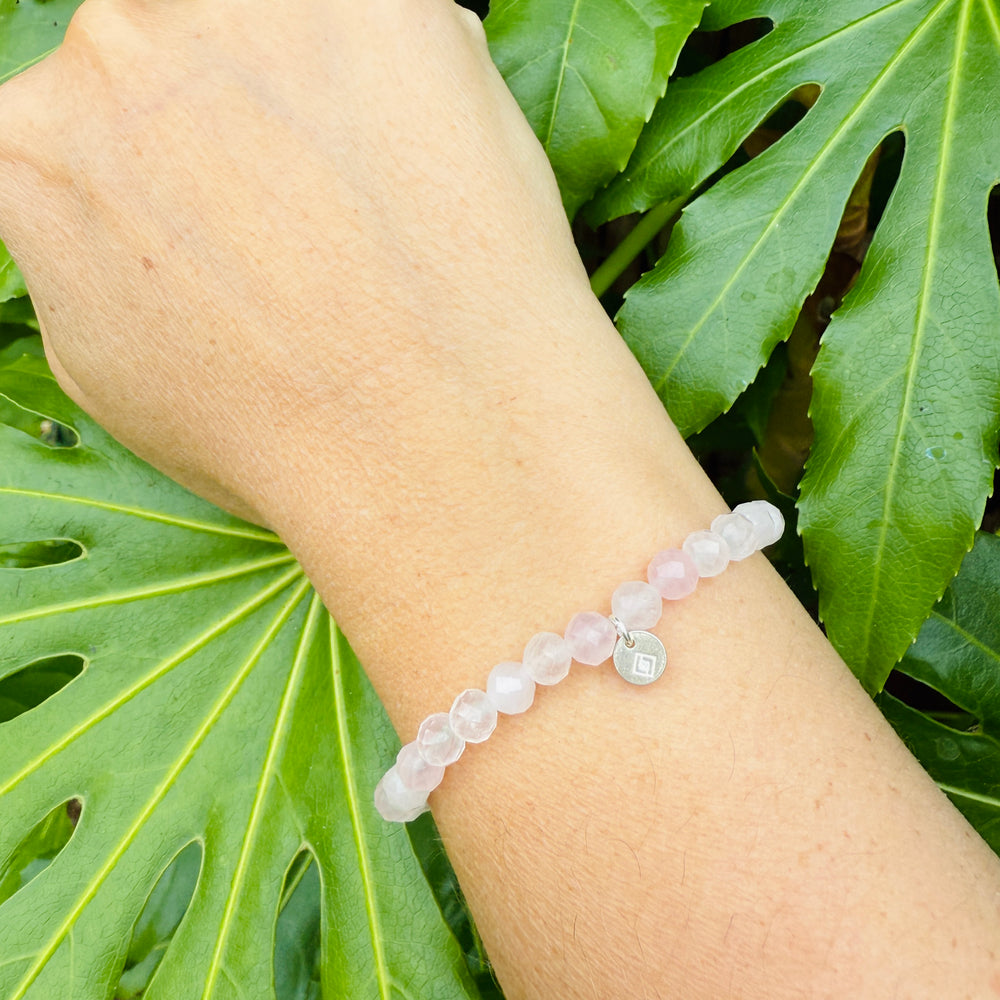 6mm bead rose quartz gemstone bracelet
