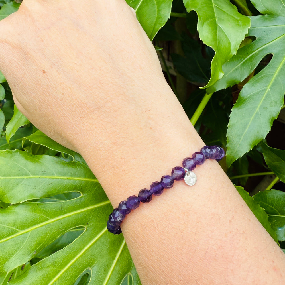 6mm bead amethyst gemstone bracelet 