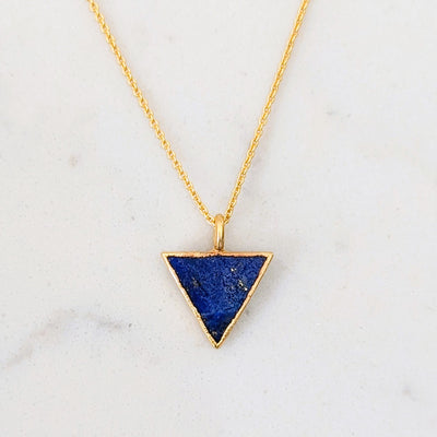 lapis lazuli trianglular pendant necklace