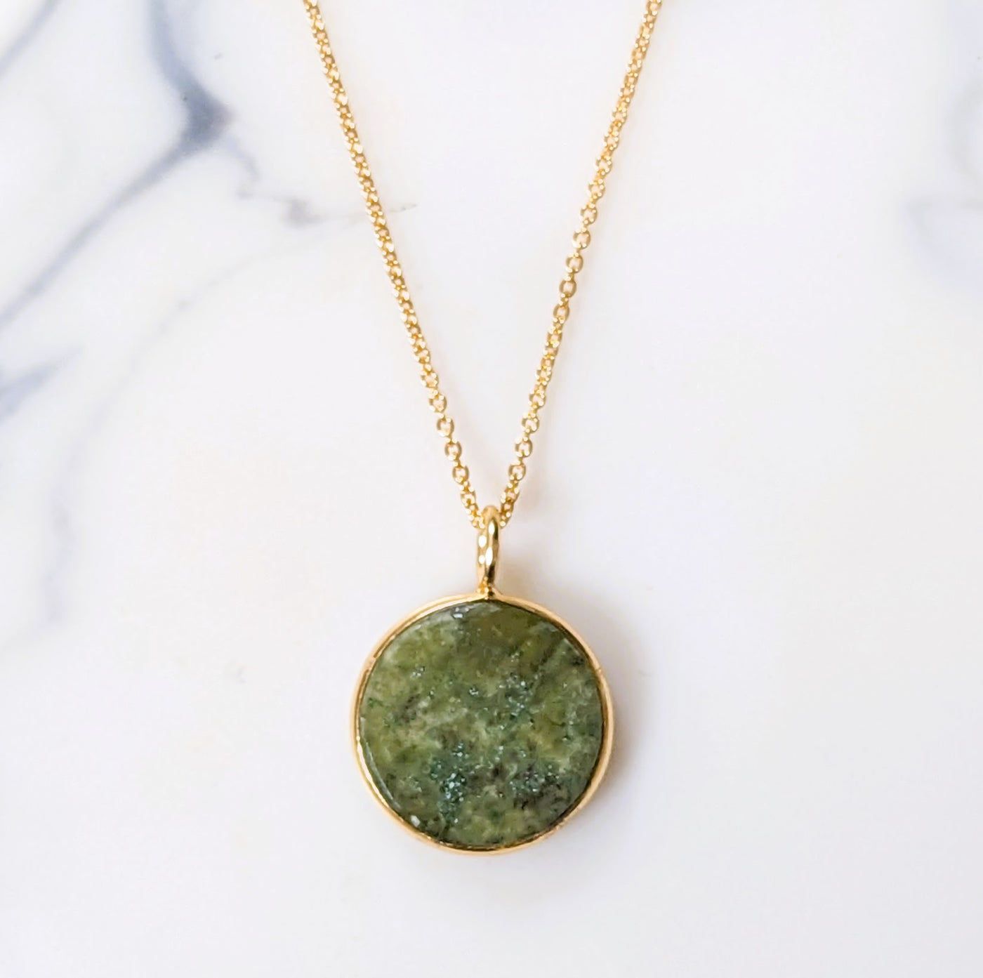 gold peridot August birthstone pendant necklace