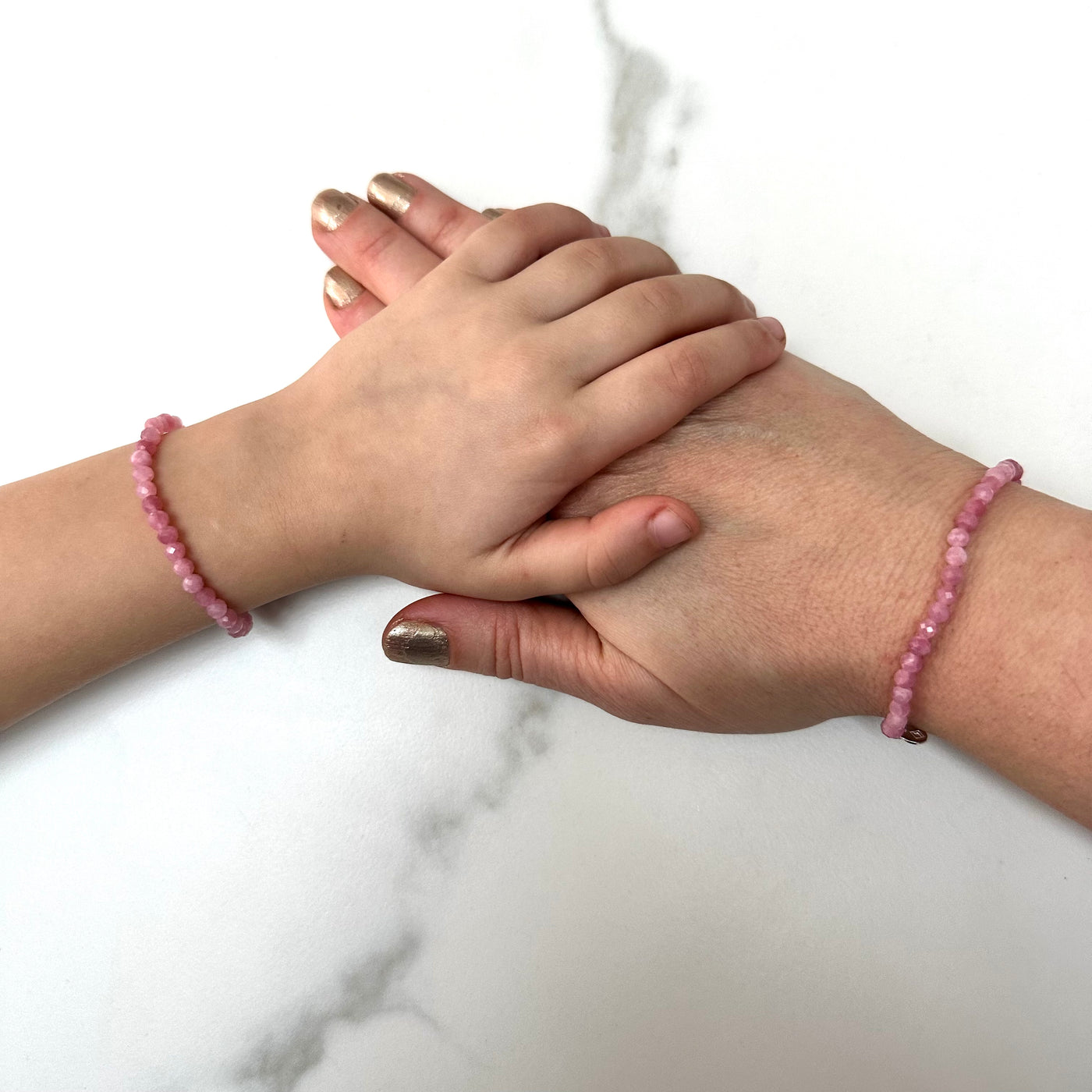 pink tourmaline gemstone bracelets mummy and me 