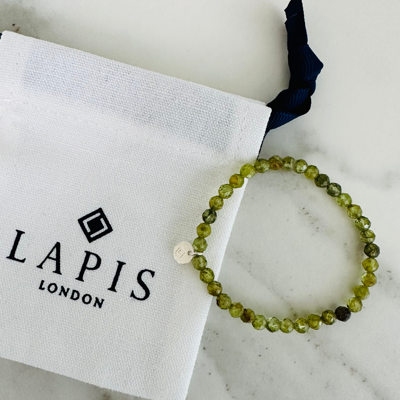 children's peridot August birthstone bracelet 